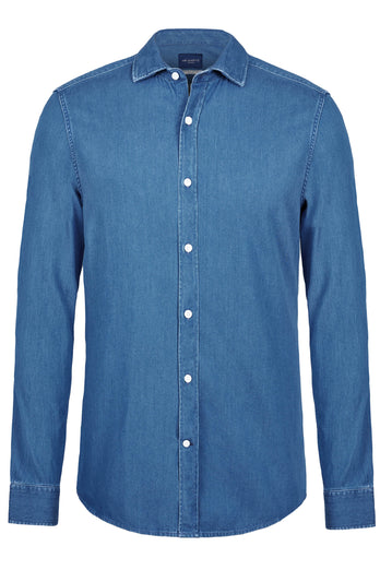 mid blue men's denim shirt | MR MARVIS