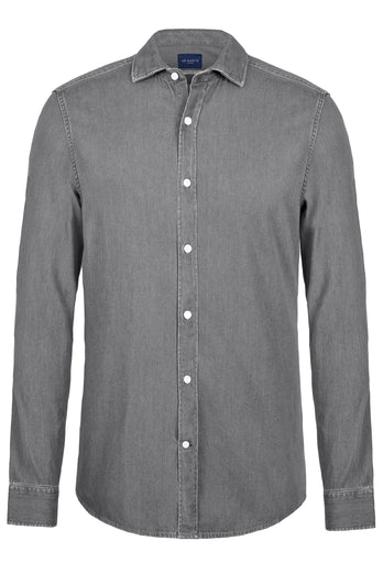 mid grey men's denim shirt | MR MARVIS