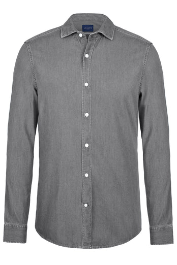Miles * The Denim Shirt mid grey men's denim shirt | MR MARVIS