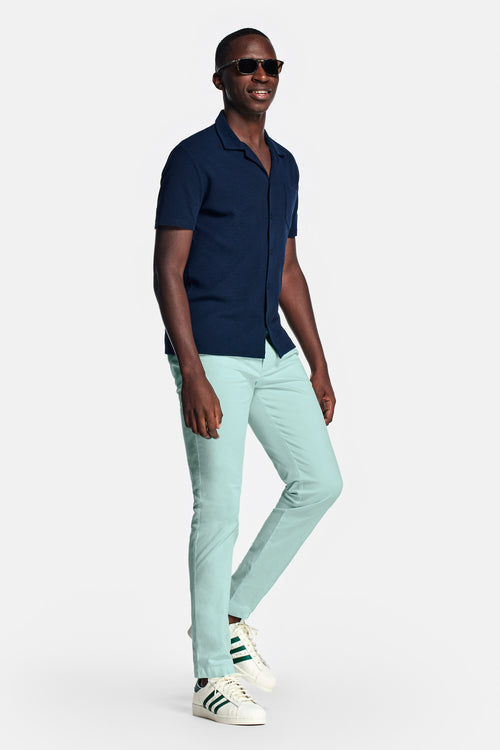 mint green stretch cotton men's trousers | MR MARVIS