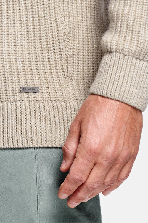 beige men's knitted jumper | MR MARVIS