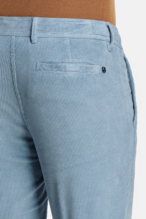 grey blue ribbed corduroy fabric men's trousers | MR MARVIS