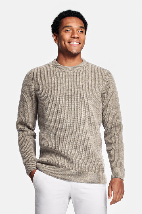 mid brown men's knitted jumper | MR MARVIS