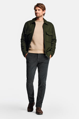 Storms * The Cords dark grey ribbed corduroy fabric men's trousers | MR MARVIS