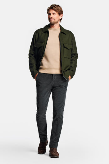 Storms * The Cords dark grey ribbed corduroy fabric men's trousers | MR MARVIS