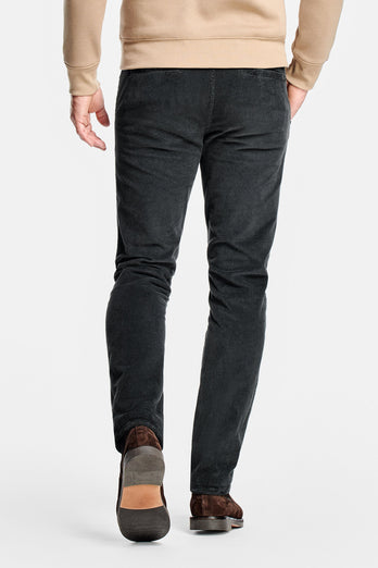 Storms * The Cords dark grey ribbed corduroy fabric men's trousers | MR MARVIS