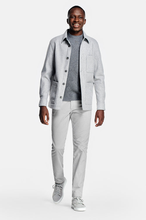 light grey ribbed corduroy fabric men's trousers | MR MARVIS