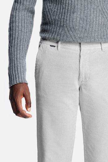 light grey ribbed corduroy fabric men's trousers | MR MARVIS