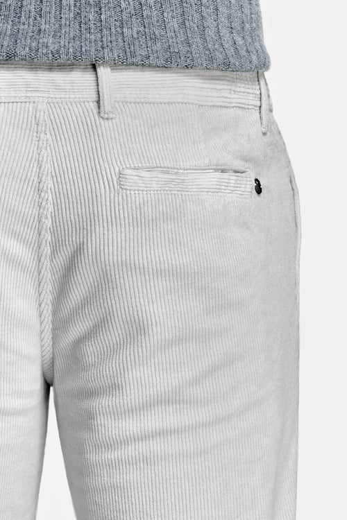 light grey ribbed corduroy fabric men's trousers | MR MARVIS