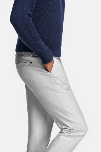 light grey heavy stretch cotton men's trousers | MR MARVIS