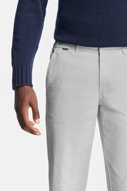 light grey heavy stretch cotton men's trousers | MR MARVIS