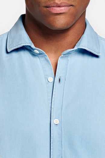 ultra light blue men's denim shirt | MR MARVIS
