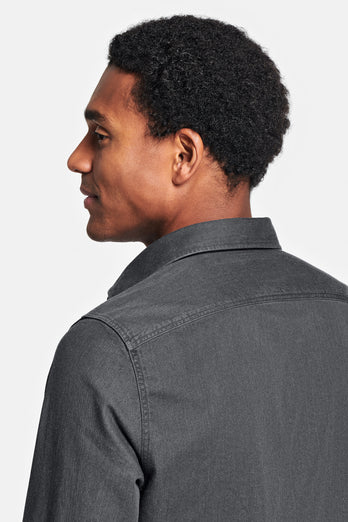 James * The Denim Shirt dark grey men's denim shirt | MR MARVIS