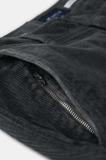 dark grey ribbed corduroy fabric men's trousers | MR MARVIS