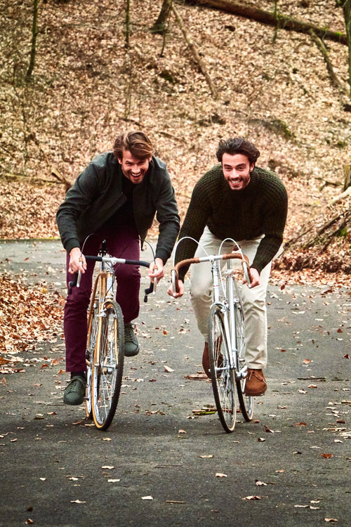 dark burgundy heavy stretch cotton men's trousers | MR MARVIS