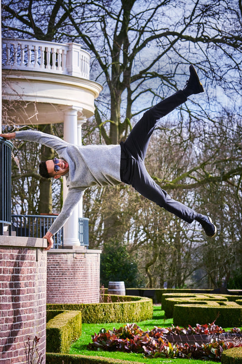 mid brown heavy stretch cotton men's trousers | MR MARVIS