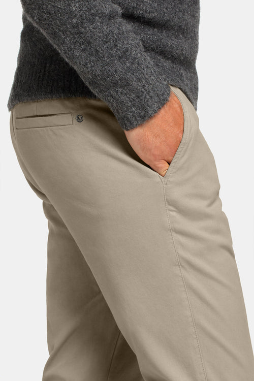 mid brown heavy stretch cotton men's trousers | MR MARVIS