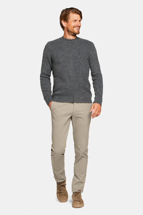 mid brown heavy stretch cotton men's trousers | MR MARVIS