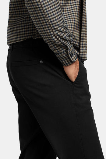 black heavy stretch cotton men's trousers | MR MARVIS