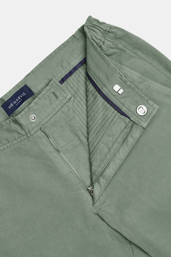 green heavy stretch cotton men's trousers | MR MARVIS