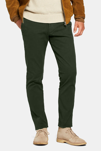dark green heavy stretch cotton men's trousers | MR MARVIS