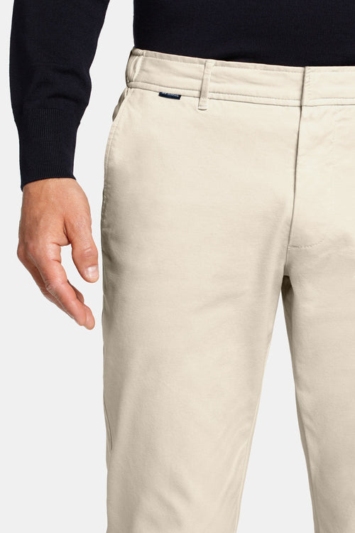 beige heavy stretch cotton men's trousers | MR MARVIS