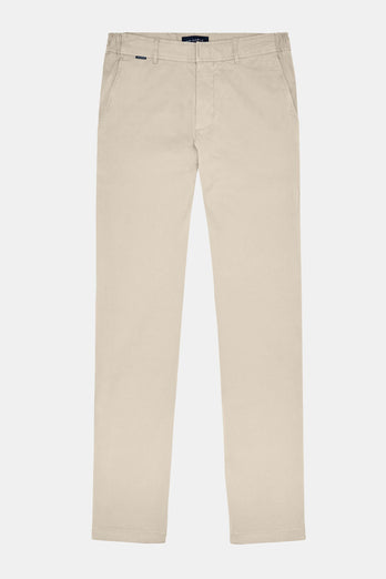 beige heavy stretch cotton men's trousers | MR MARVIS