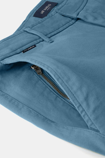 blue heavy stretch cotton men's trousers | MR MARVIS