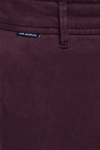 Reserves * Coolerdays dark burgundy heavy stretch cotton men's trousers | MR MARVIS