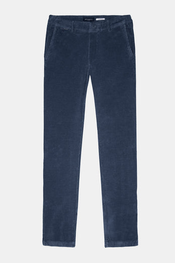 dark blue ribbed corduroy fabric men's trousers | MR MARVIS