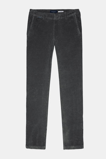 dark grey ribbed corduroy fabric men's trousers | MR MARVIS