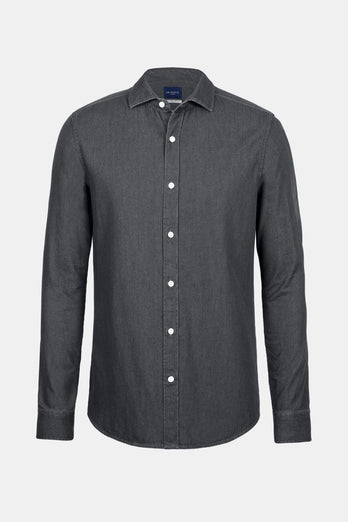 James * The Denim Shirt dark grey men's denim shirt | MR MARVIS