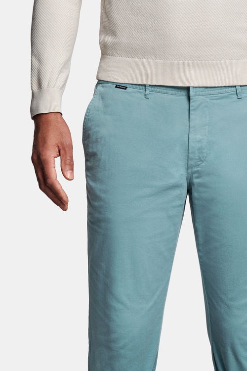 blue green stretch cotton men's trousers | MR MARVIS