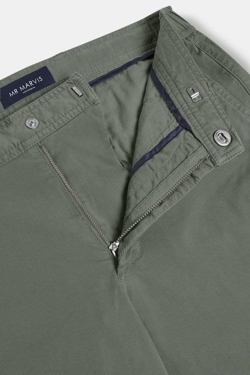 green stretch cotton men's trousers | MR MARVIS