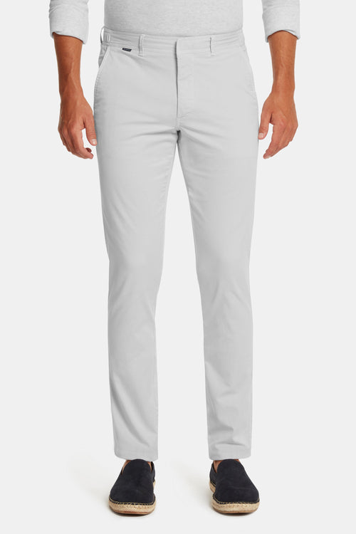 light grey stretch cotton men's trousers | MR MARVIS