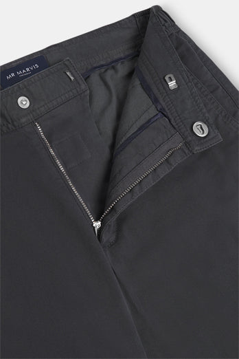 dark grey stretch cotton men's trousers | MR MARVIS
