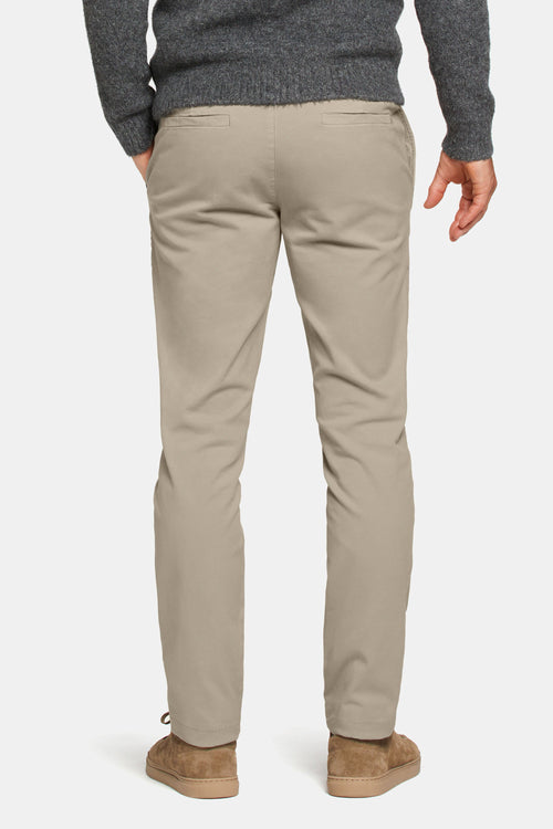 mid brown heavy stretch cotton men's trousers | MR MARVIS