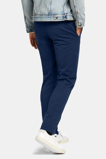 dark blue heavy stretch cotton men's trousers | MR MARVIS