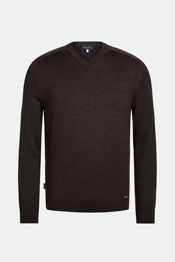 Night Foxes * Der Merino V-Neck Pullover