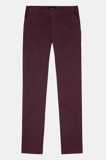 dark burgundy heavy stretch cotton men's trousers | MR MARVIS