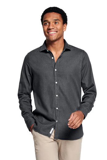 dark grey men's denim shirt | MR MARVIS