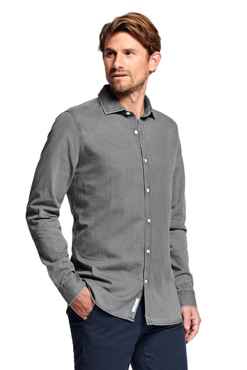 mid grey men's denim shirt | MR MARVIS