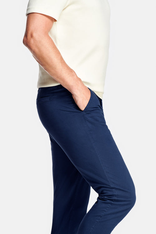 dark blue stretch cotton men's trousers | MR MARVIS