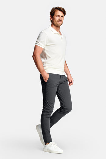 dark grey stretch cotton men's trousers | MR MARVIS