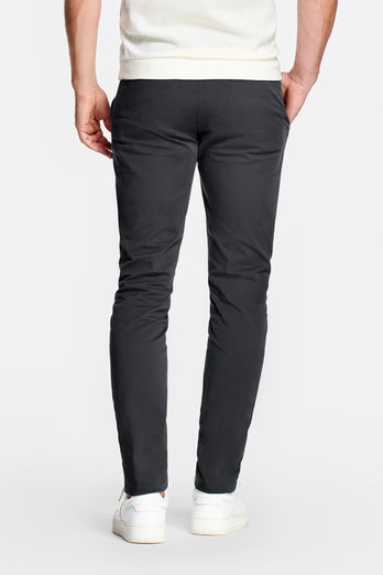 dark grey stretch cotton men's trousers | MR MARVIS