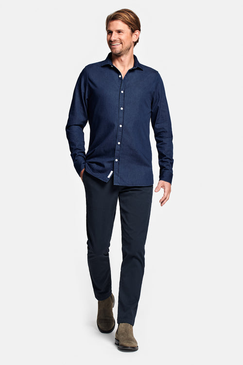 dark blue men's denim shirt | MR MARVIS