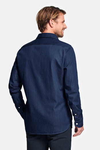 dark blue men's denim shirt | MR MARVIS