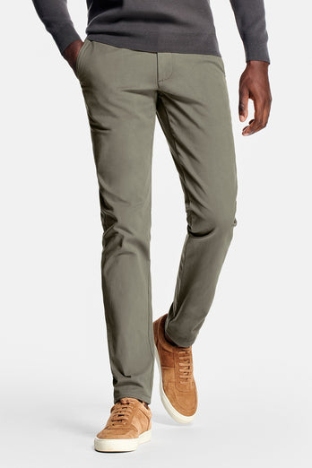 grey brown heavy stretch cotton men's trousers | MR MARVIS