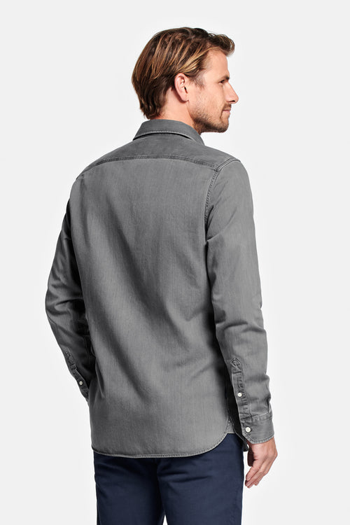 mid grey men's denim shirt | MR MARVIS