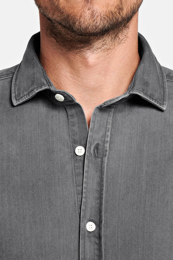 mid grey men's denim shirt | MR MARVIS